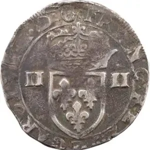 Charles X, quart d’écu, écu de face, 1593 Lyon Artisanat