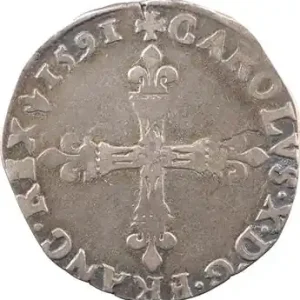 Charles X, quart d’écu, croix de face, 1591 Paris Produit De Marque