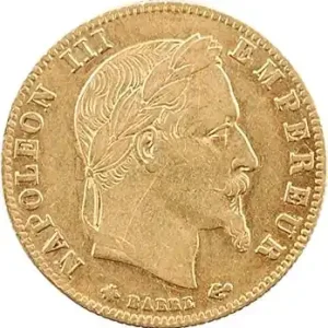 Second Empire, 5 francs tête laurée, 1867 Paris Retour Gratuit