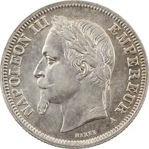 Second Empire, 2 francs tête laurée, 1866 Paris Acheter Direct