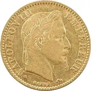 Réduction Second Empire, 10 francs tête laurée, 1863 Strasbourg