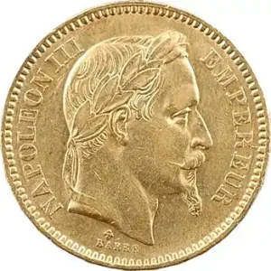 Second Empire, 20 francs tête laurée, 1865 Strasbourg Acheter Direct