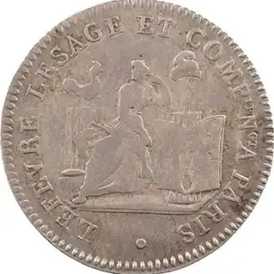 Constitution, Bon pour 20 sols Lefèvre et Lesage, An 4, 1792 Paris Produit De Marque