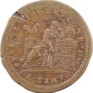 Constitution, Bon pour 10 sols Lefèvre et Lesage en bronze, An 4, 1792 Paris Achetez Aujourd’hui