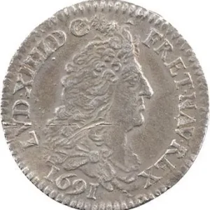 Louis XIV, douzième d’écu aux huit L, 1er type, 1691 Paris Certifié