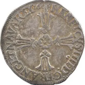 Henri IV, quart d’écu, croix feuillue de face, 1605 Rennes Vente Directe