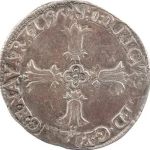 Henri IV, quart d’écu, croix feuillue de face, 1596 Bayonne Garantie Incluse
