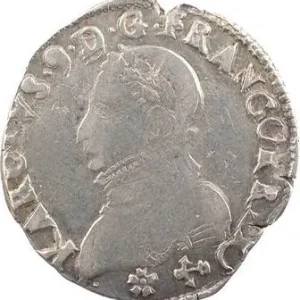 Henri III (au nom de Charles IX), teston 4e type, 1575 Bayonne Garantie Incluse