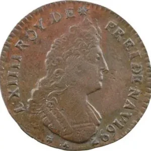 Louis XIV, liard de cuivre, 3e type, 1693 Montpellier Soldes