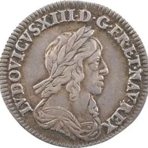 Fait Main Louis XIII, douzième d’écu d’argent, 3e type (2e poinçon), 1642 Paris (rose)