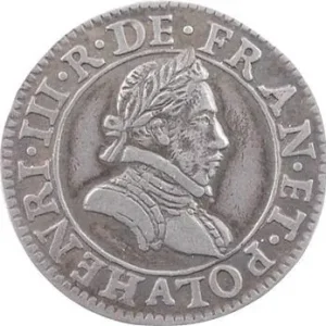 Henri III, double tournois 1er type, essai en argent, 1581 Paris Nouveauté