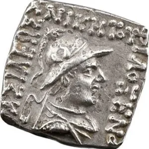 Réduction Bactriane (royaume de), Philoxènos, drachme bilingue quadrangulaire, c.100-95 av. J.-C