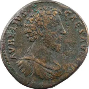 Certifié Marc Aurèle César, sesterce, Rome, 158-159