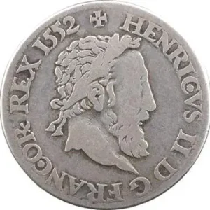 Henri II, teston frappé au moulin de Paris, 2e type, 1552 Paris Haute Qualité