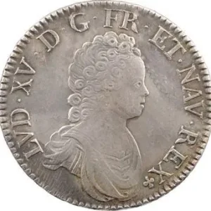 Tendance Louis XV, écu dit Vertugadin, flan neuf, 1716 Paris