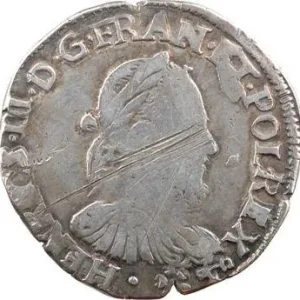 Dernier Modèle Henri III, teston 3e type, 1576 Bayonne