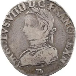 Nouveauté Charles IX, teston 6e type, 1562 Lyon