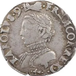 Charles IX, demi-teston 4e type, 1566 Bayonne En Vogue