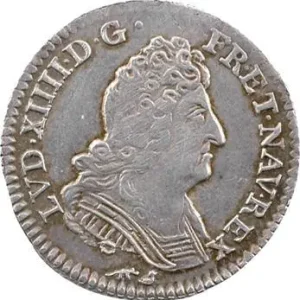 Meilleure Vente Louis XIV, vingtième d’écu aux trois couronnes, 1712 Rouen