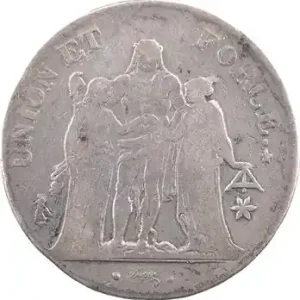 Retour Gratuit Consulat, 5 francs Union et Force, An 10 Marseille