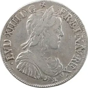 Louis XIV, demi-écu à la mèche longue, 1651 Montpellier Produit De Marque