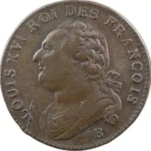 Constitution, 12 deniers FRANÇOIS, An 3, 1791 Rouen Marque