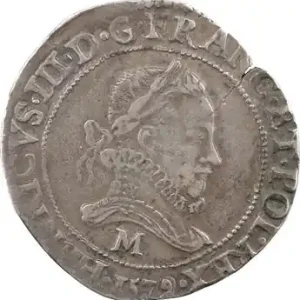 Solde Henri III, franc au col fraisé, 1579 Toulouse