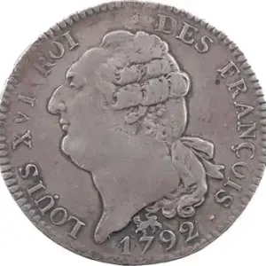 Constitution, écu de 6 livres FRANÇOIS, An 4, 2d semestre, 1792 Paris Dernier Modèle