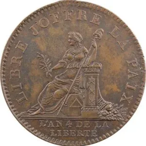 Constitution, essai de Brézin à la Paix (tranche lisse), An 4, 1792 Paris Commande En Gros