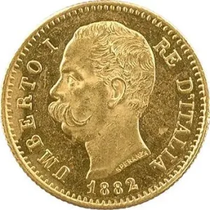 Expédition Rapide Italie (royaume d’), Humbert Ier, 20 lire, 1882 Rome