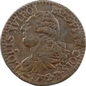 Remise Constitution, 3 deniers FRANÇOIS, An 4, 2d semestre, 1792 Lyon