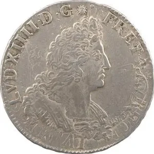 Marque Louis XIV, demi-écu aux insignes, 1702 Rouen