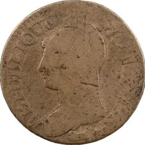 Directoire, cinq centimes Dupré, variété aux frappes multiples, An 5 Paris Offre Du Jour