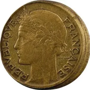 IIIe République, 50 centimes Morlon, variété frappe décentrée (casquette), 1939 Paris Livraison Mondiale