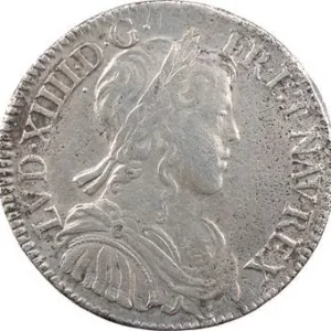 Livraison Mondiale Louis XIV, demi-écu à la mèche longue, 1655 Paris