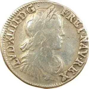 Louis XIV, quart d’écu à la mèche longue, 1651 Bayonne Bon Marché