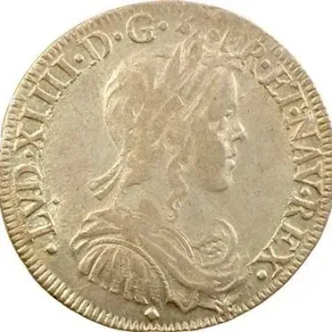 Achat Immédiat Louis XIV, demi-écu à la mèche longue, 1652 Lyon