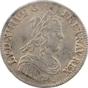 Louis XIV, quart d’écu à la mèche longue, 1650 Paris Retour Gratuit