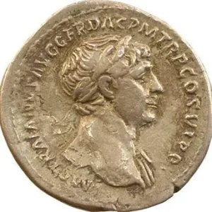 Authentique Trajan, denier, Rome, 112-117