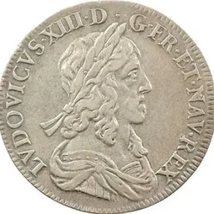 Louis XIII, demi-écu d’argent, 3e type (2e poinçon), 1643 Paris Achat Immédiat