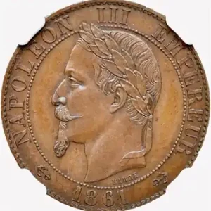Acheter En Ligne Second Empire, paire d’essais unifaces de 5 centimes tête laurée, 1861 Paris, NGC MS64BN
