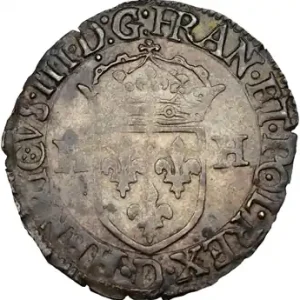 Exclusif Henri III, douzain aux 2 H 1er type, 1577 Lyon