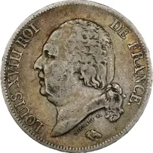 Remise Louis XVIII, 5 francs buste nu, 1817 Bayonne