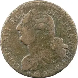 Constitution, 2 sols FRANÇAIS, An 5, 1793 Strasbourg Super Prix