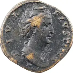 Divine Faustine Mère, sesterce, Rome, après 141 Authentique