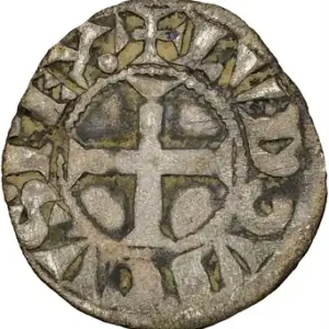 Original Louis IX (Saint Louis), denier tournois, X pointé