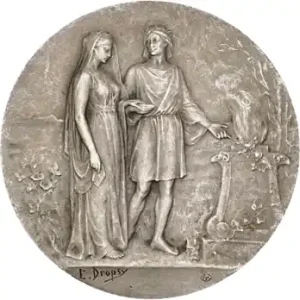 Commander Vite Dropsy (E.) : médaille de mariage en argent, 1914 Paris