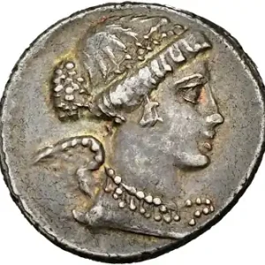 Original Carisia, denier, Rome, 46 av. J.-C.