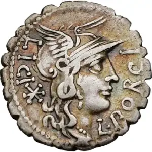 Expédié Aujourd’hui Porcia, denier serratus, Rome, 118 av. J.-C