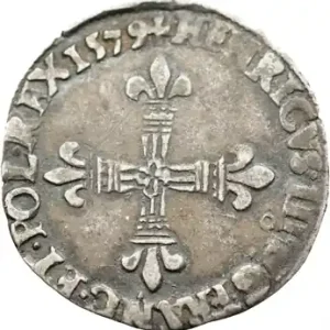 Offre Limitée Henri III, huitième d’écu croix de face, 1579 Rennes
